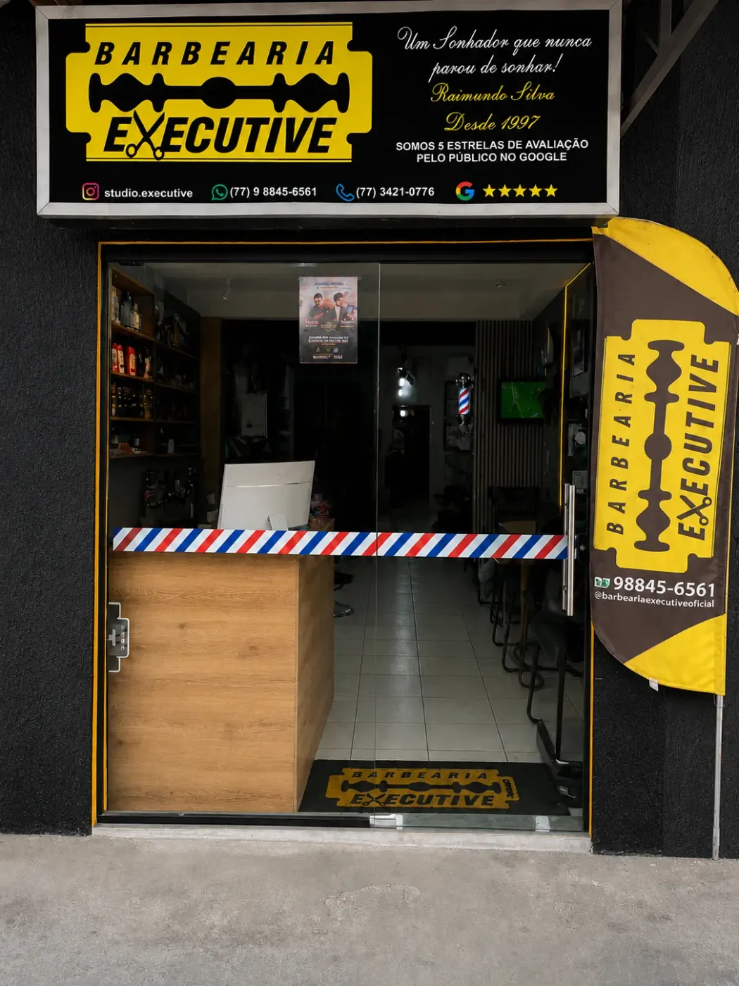 Fachada da Barbearia Executive em Vitória da Conquista